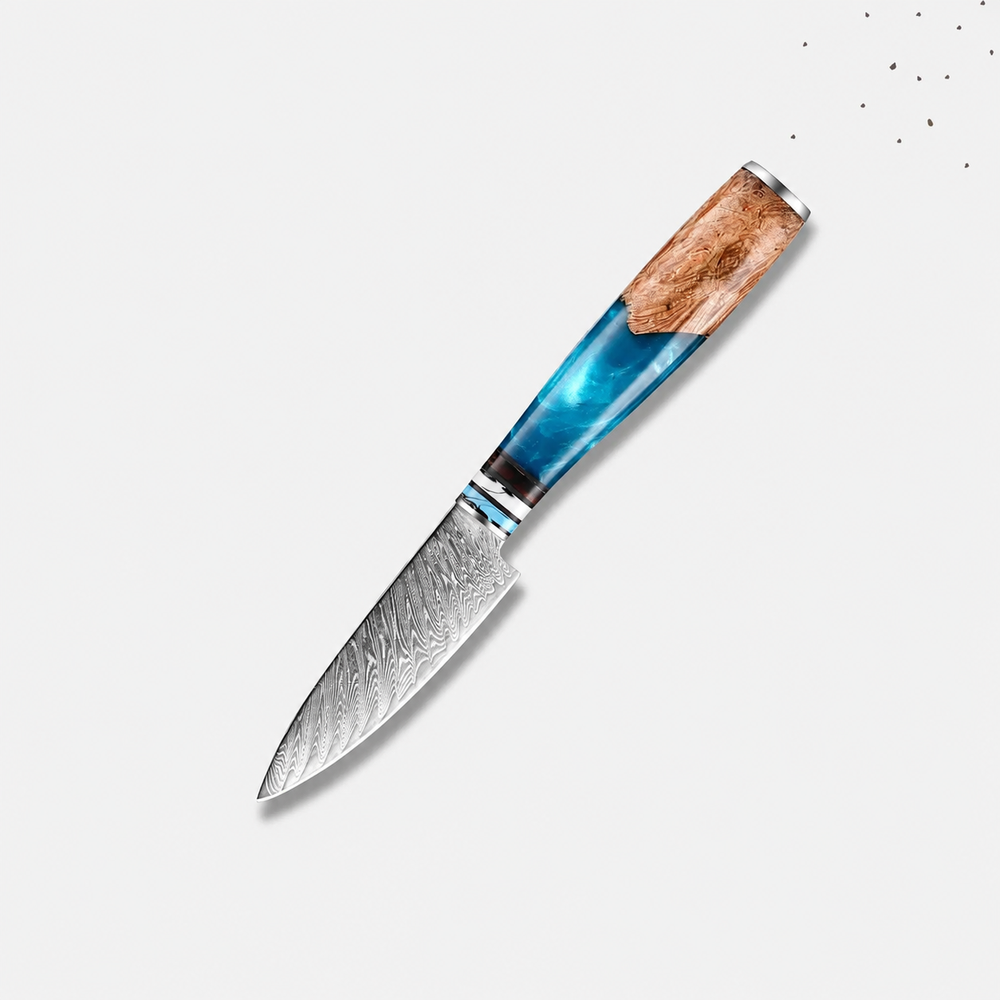 VEYUNA Fruit Knife – 3.5-Inch Damascus Steel Food Prep Knife for Fruits & Treats