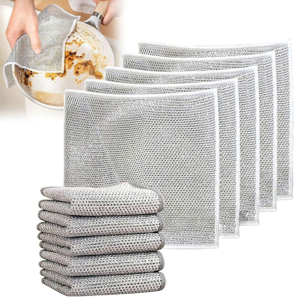 VEYUNA Metal Mesh Cleaning Cloth, Reusable Scrubber for Dishes & Feeding Accessories