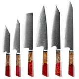 VEYUNA Knife Set – 6-Piece Damascus Steel Food Prep Knives for Meat & Vegetables