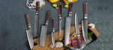 VEYUNA Damascus Knife Set – 8-Piece Food Prep Knives, High-Carbon Steel