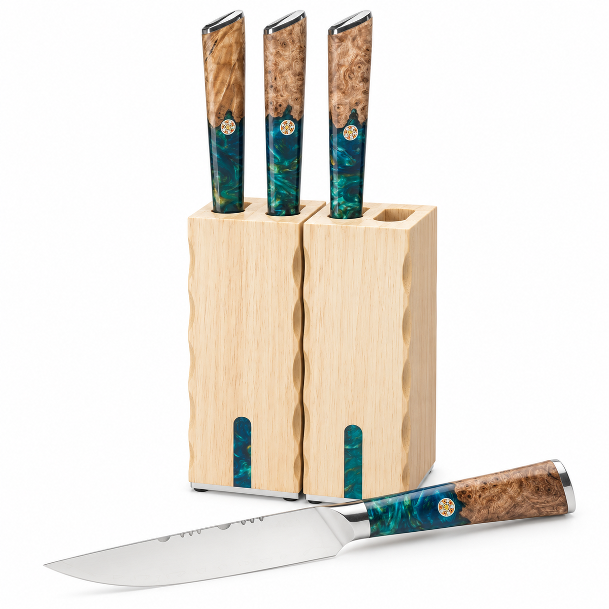 VEYUNA Steak Knife Set 5" 4-Piece, Valhalla Series, Serrated Table Knives