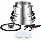 VEYUNA Cookware Set – 10-Piece Stainless Steel Stackable Set for Food Prep