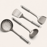 VEYUNA Titanium Hammered Pan & Utensil Set - 5-Piece Food Prep Cookware