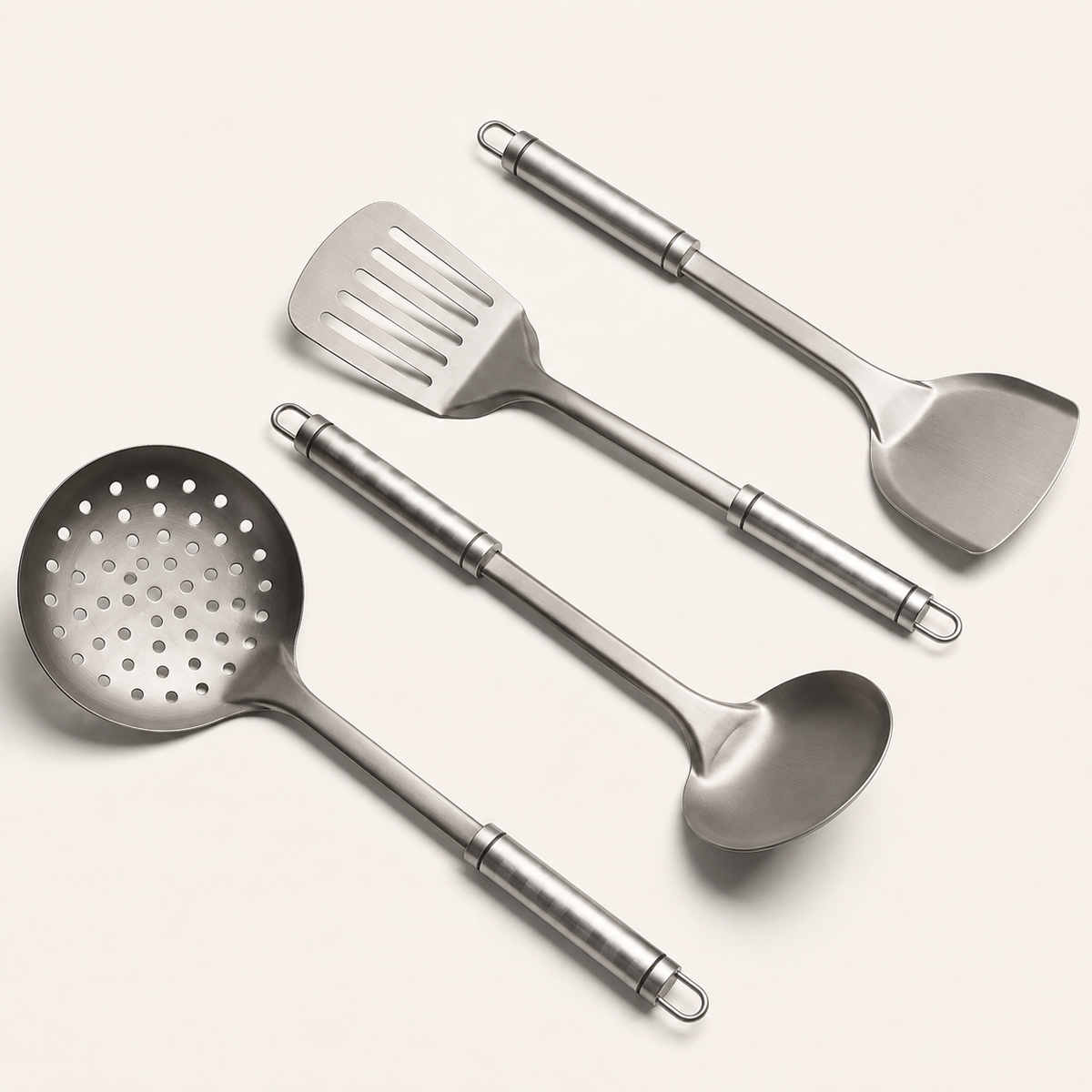 VEYUNA Titanium Hammered Pan & Utensil Set - 5-Piece Food Prep Cookware