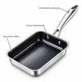 VEYUNA Compact Egg Pan – Hybrid Nonstick Square Frying Pan for Omelets & Breakfast