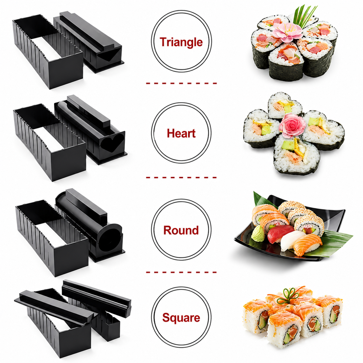 VEYUNA Sushi Making Kit, 10-Piece DIY Roller Set