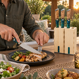 VEYUNA Steak Knife Set 5" 4-Piece, Valhalla Series, Serrated Table Knives