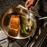 VEYUNA Titanium Hammered Pan & Utensil Set - 5-Piece Food Prep Cookware