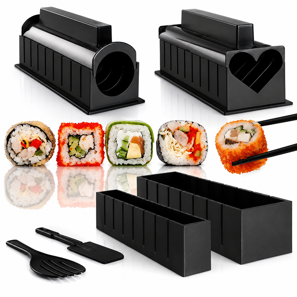 VEYUNA Sushi Making Kit, 10-Piece DIY Roller Set