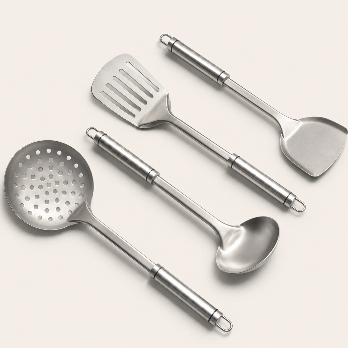 VEYUNA Titanium Utensil Set - 4-Piece Stainless Steel Tools for Food Prep