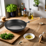VEYUNA 3-Piece Carbon Steel Frying Pan Set - 20/24/28cm Food Prep
