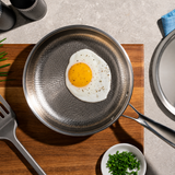 VEYUNA Titanium Hammered Pan Pro Kit - Pan, Lid & Spatula for Food Prep
