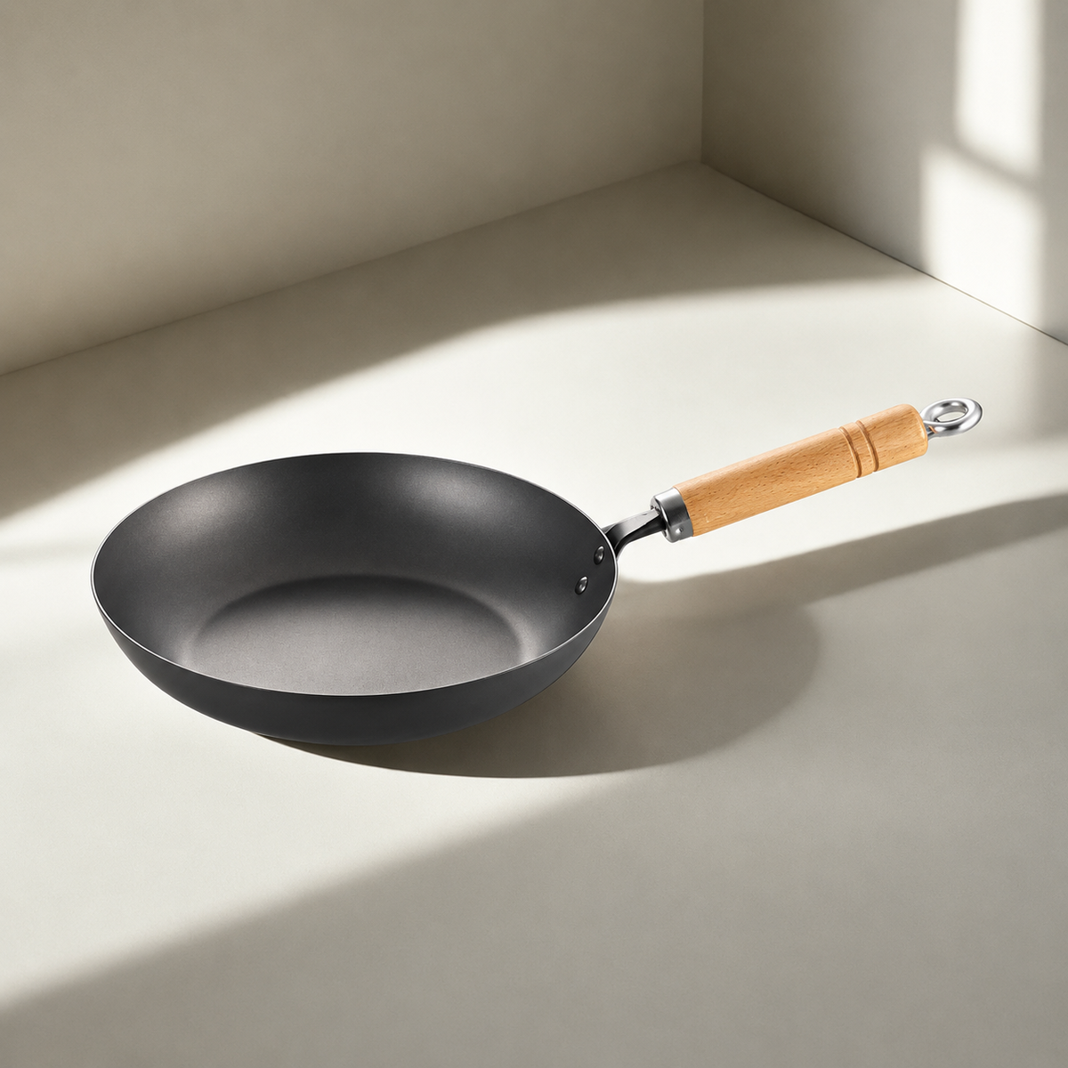VEYUNA 3-Piece Carbon Steel Frying Pan Set - 20/24/28cm Food Prep