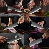 VEYUNA Knife Set – 6-Piece Damascus Steel Food Prep Knives for Meat & Vegetables