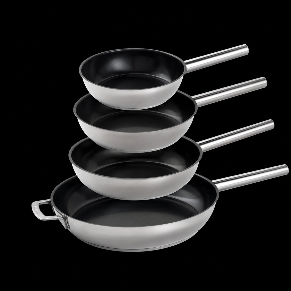 VEYUNA Ceramic Fry Pan Set - 4-Piece Stainless Steel Nonstick, Food Prep