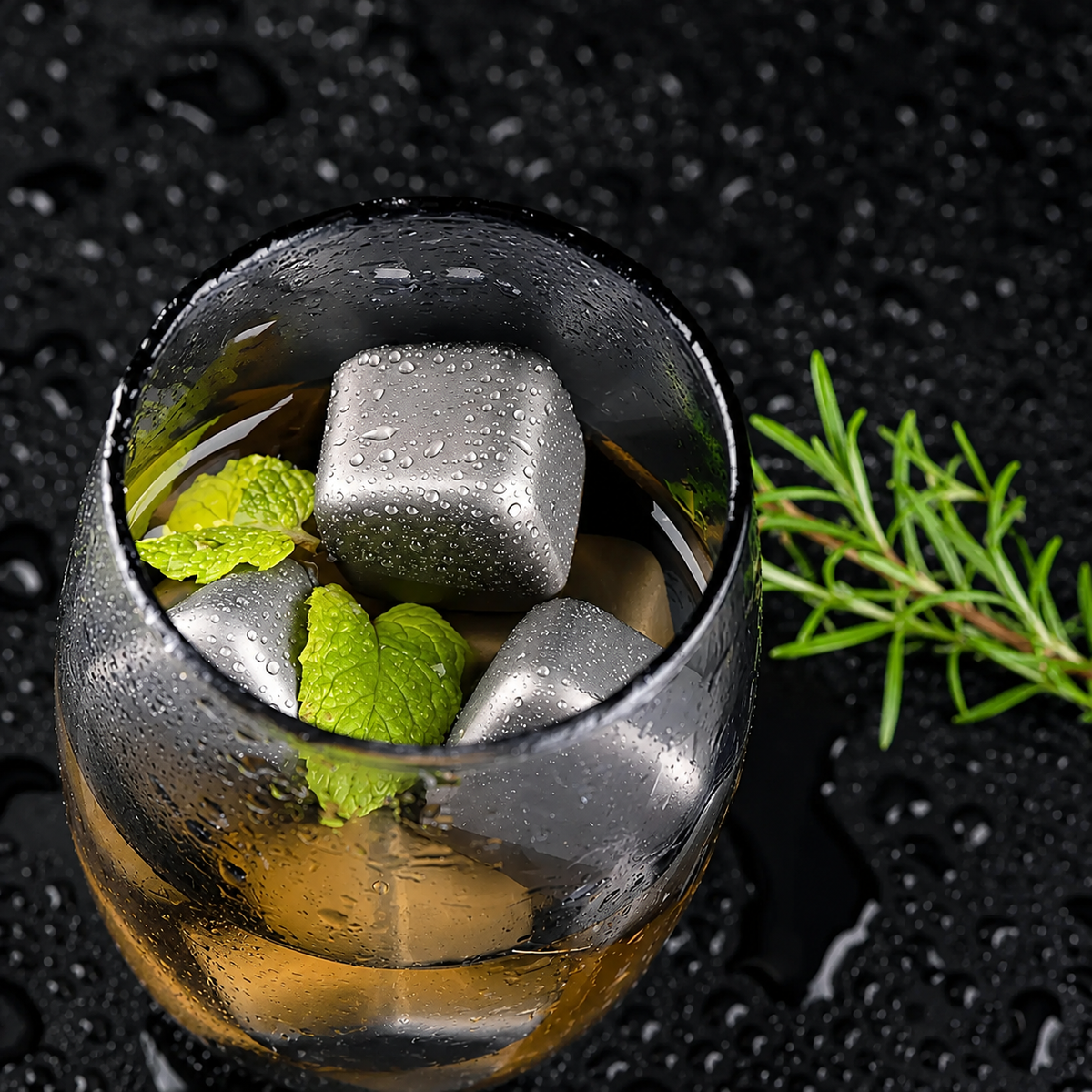 VEYUNA Titanium Ice Cubes - 6-Piece Reusable Chillers for Food & Water Prep