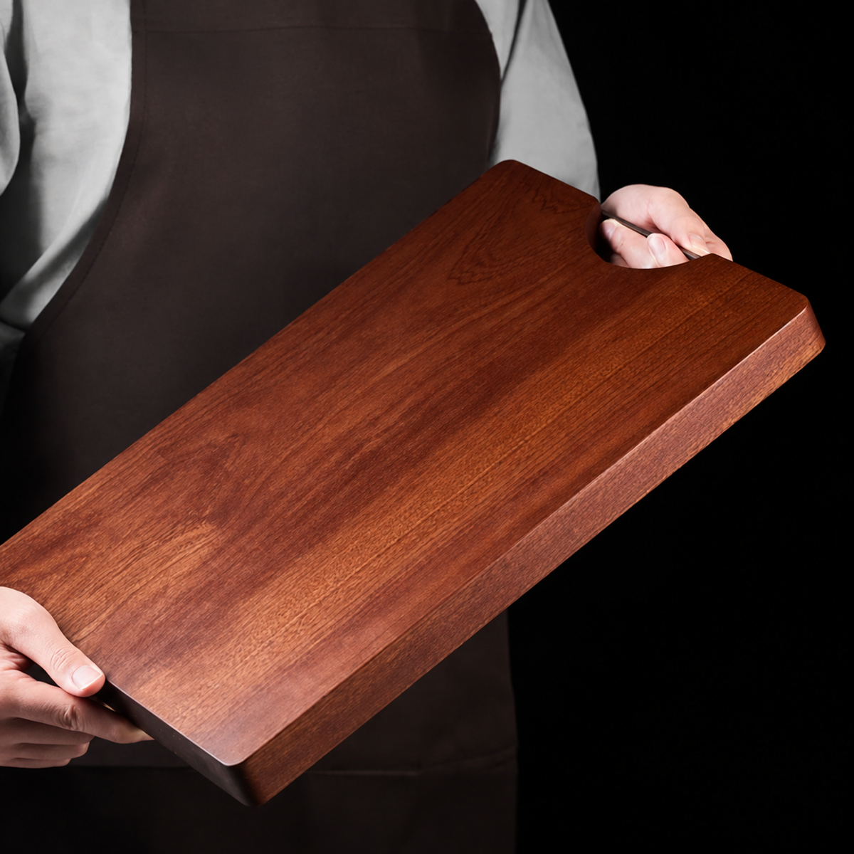 VEYUNA Cutting Board - Ebony Wood 50x35x3cm, Large Food Prep Board
