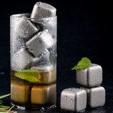 VEYUNA Titanium Ice Cubes - 6-Piece Reusable Chillers for Food & Water Prep
