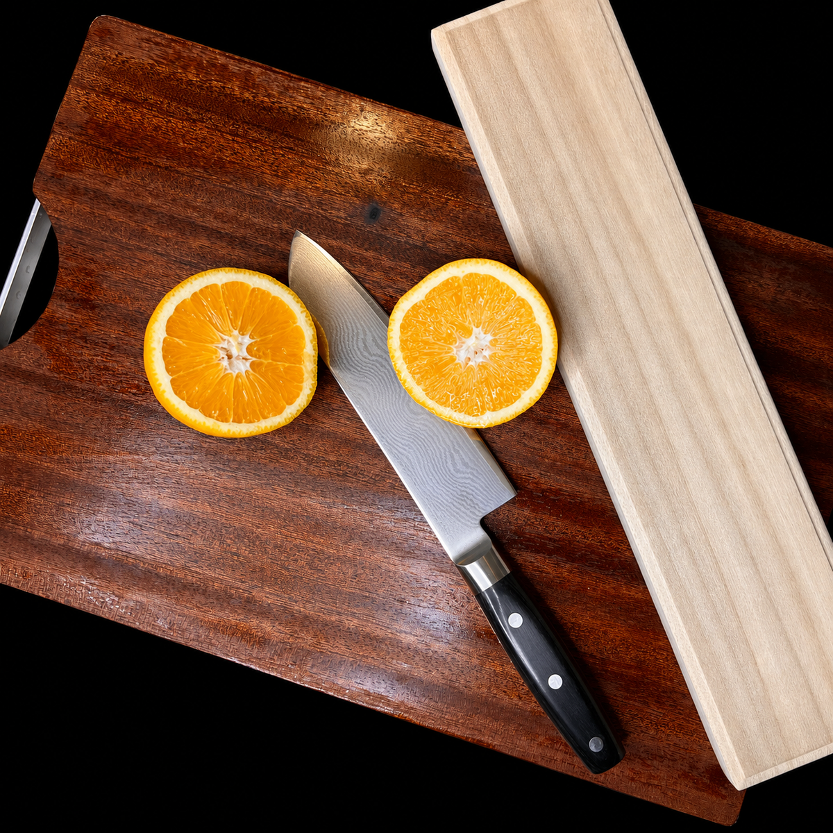 VEYUNA Cutting Board - Ebony Wood 50x35x3cm, Large Food Prep Board