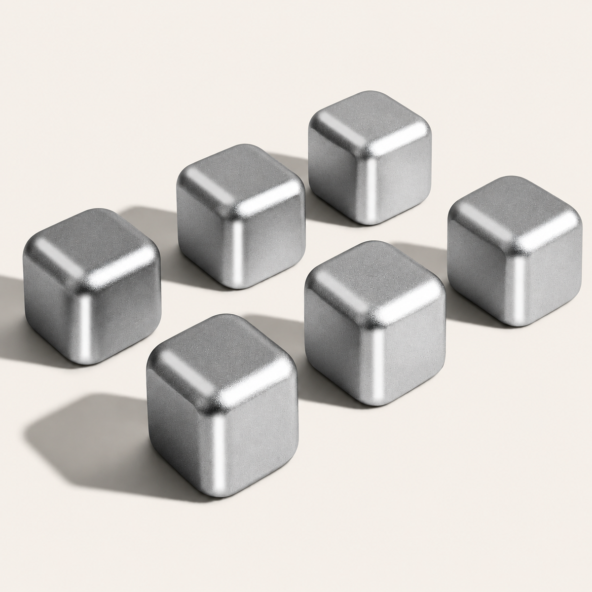 VEYUNA Titanium Ice Cubes - 6-Piece Reusable Chillers for Food & Water Prep