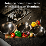 VEYUNA Titanium Hammered Frying Pan - Durable Food Prep Cookware