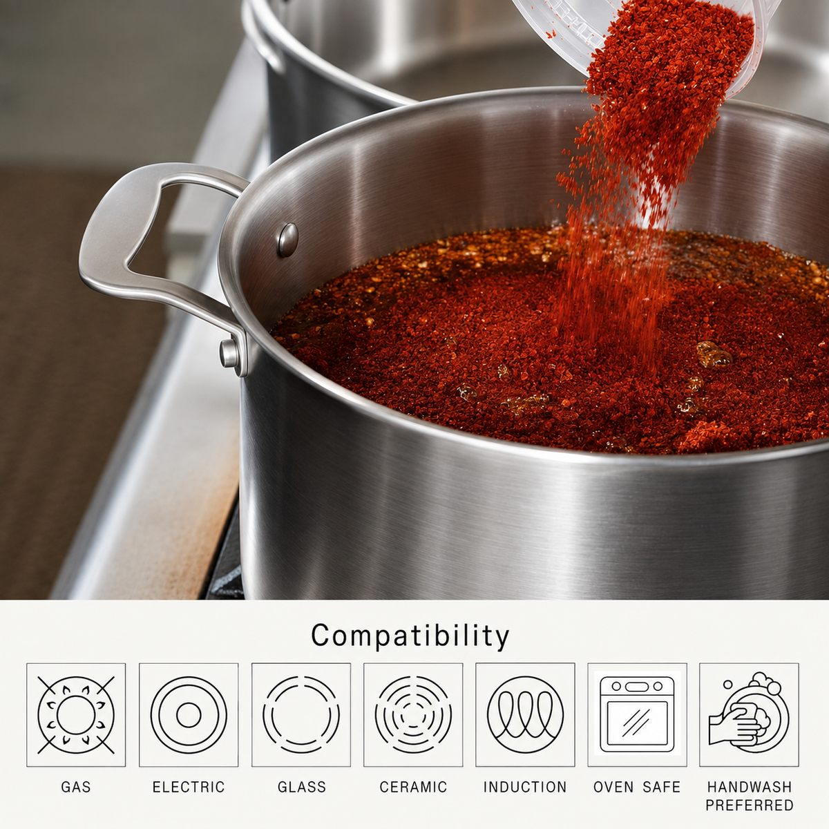 VEYUNA Stock Pot – 8-Quart 5-Ply Stainless Steel for Fresh Food Prep