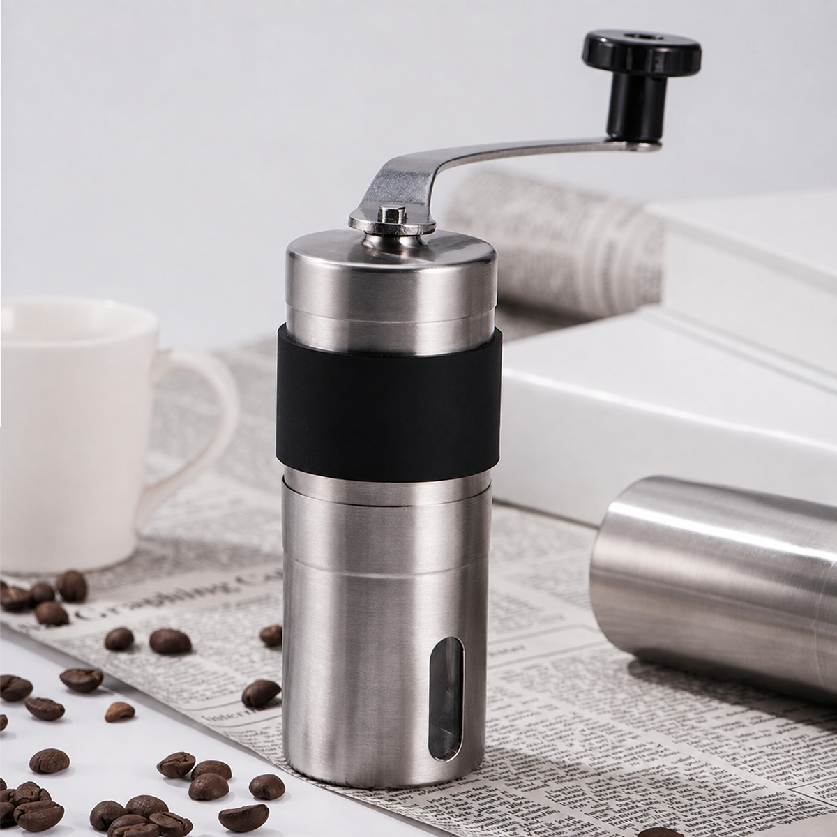 VEYUNA Treat Grinder, Manual Stainless Steel Hand Mill for Food & Supplement Prep
