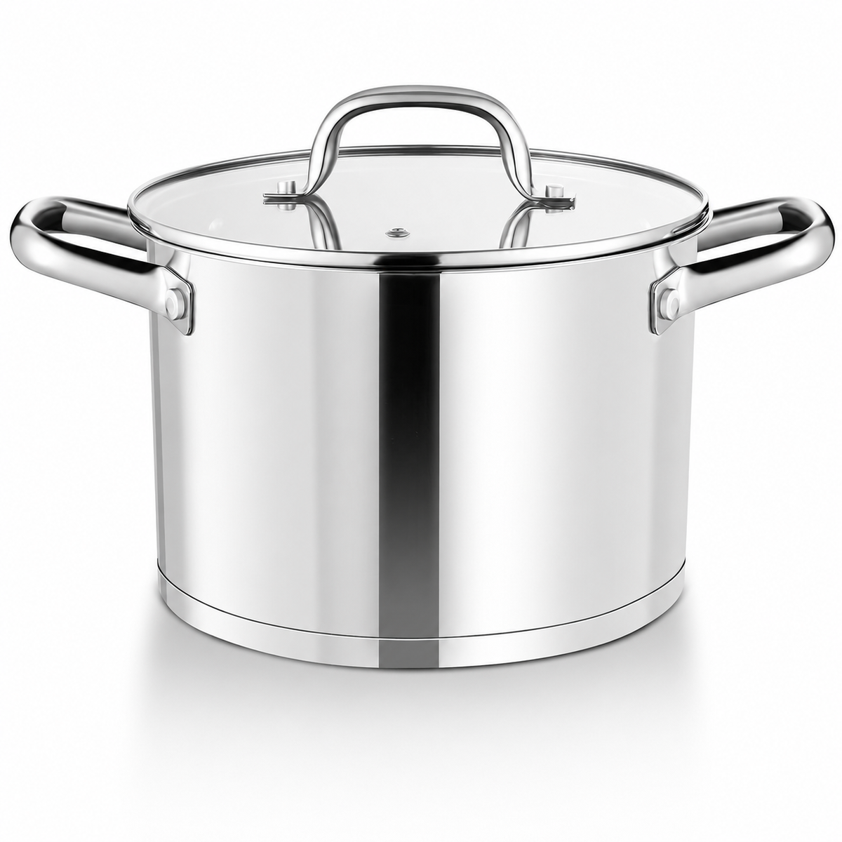 VEYUNA Stock Pot – 4.5L Tri-Ply Stainless Steel with Lid for Food Prep