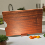 VEYUNA Cutting Board Duo Set - Whole Ebony Wood, Large Food Prep Boards