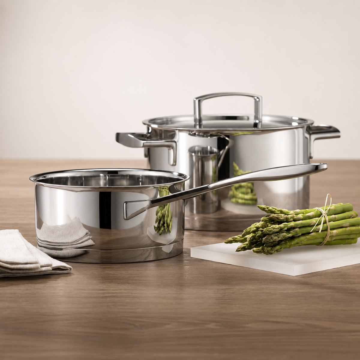 VEYUNA Cookware Set – 5-Piece Stainless Steel Induction Set for Food Prep