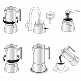 VEYUNA Moka Pot, Stainless Steel Stovetop Espresso Maker for Home Kitchens