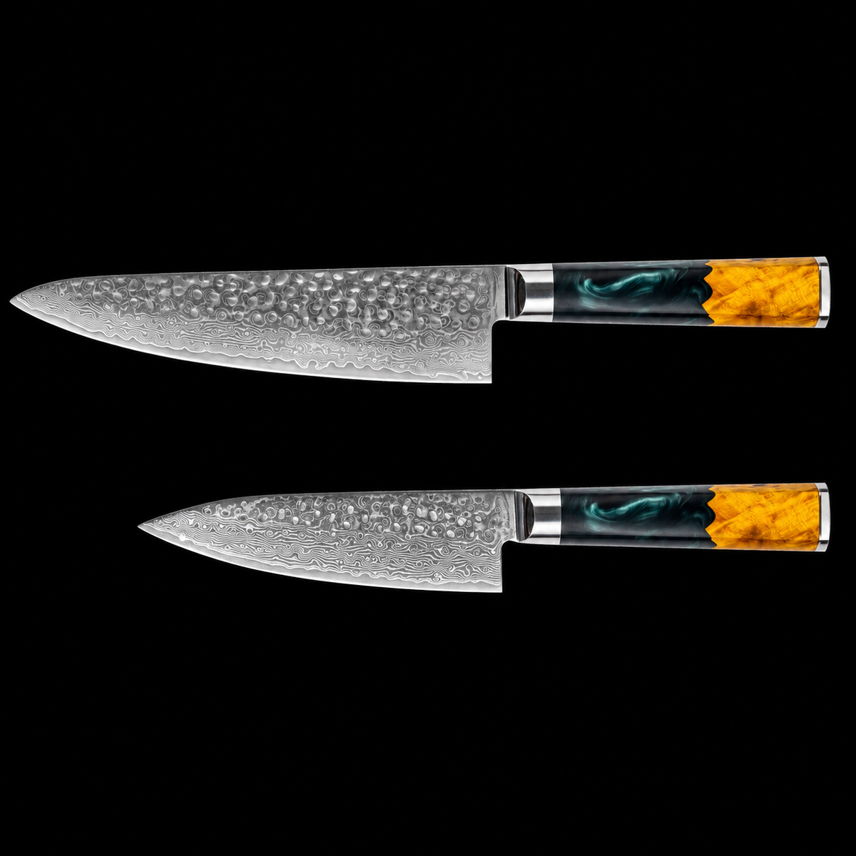 VEYUNA 2-Piece Chef Knife Set - Damascus Steel Food Prep Knives