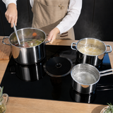 VEYUNA Cookware Set – 5-Piece Stainless Steel with Glass Lids for Food Prep