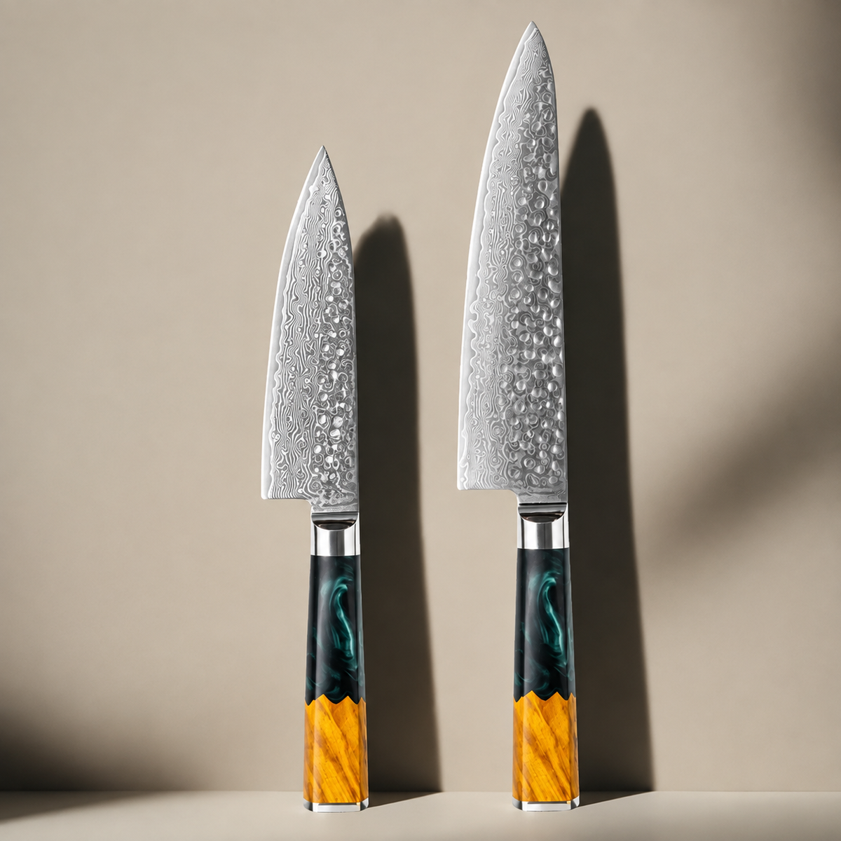 VEYUNA 2-Piece Chef Knife Set - Damascus Steel Food Prep Knives