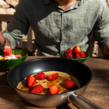 VEYUNA Fry Pan Set, 3-Piece Ceramic Nonstick Stainless Steel for Food Prep
