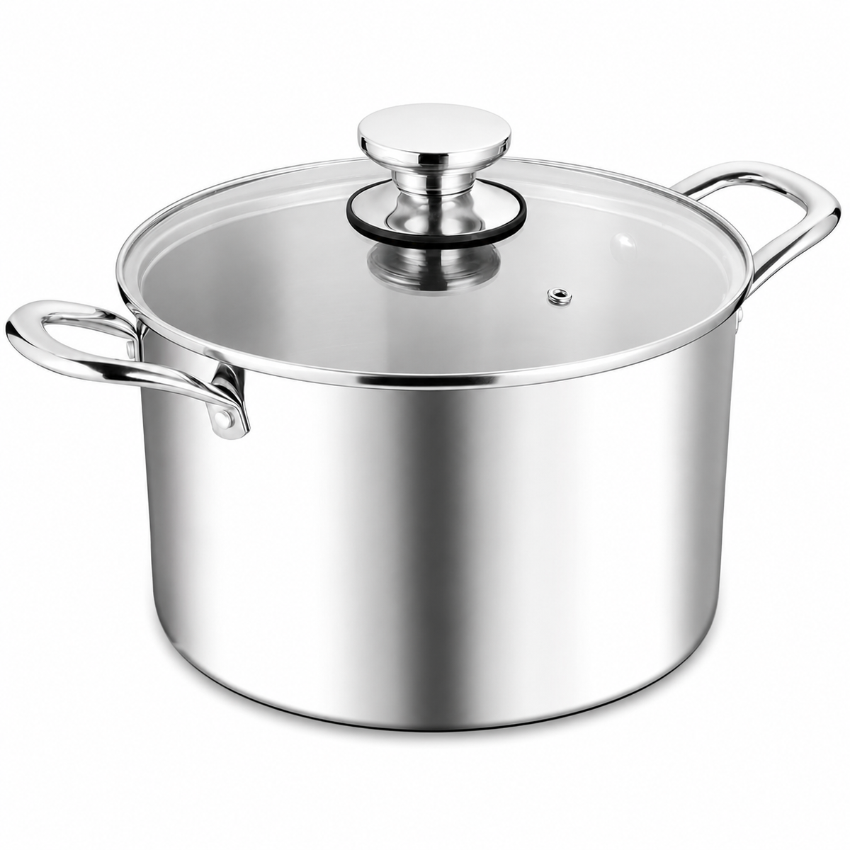 VEYUNA Stock Pot – 5.8L Tri-Ply Stainless Steel with Lid for Food Prep