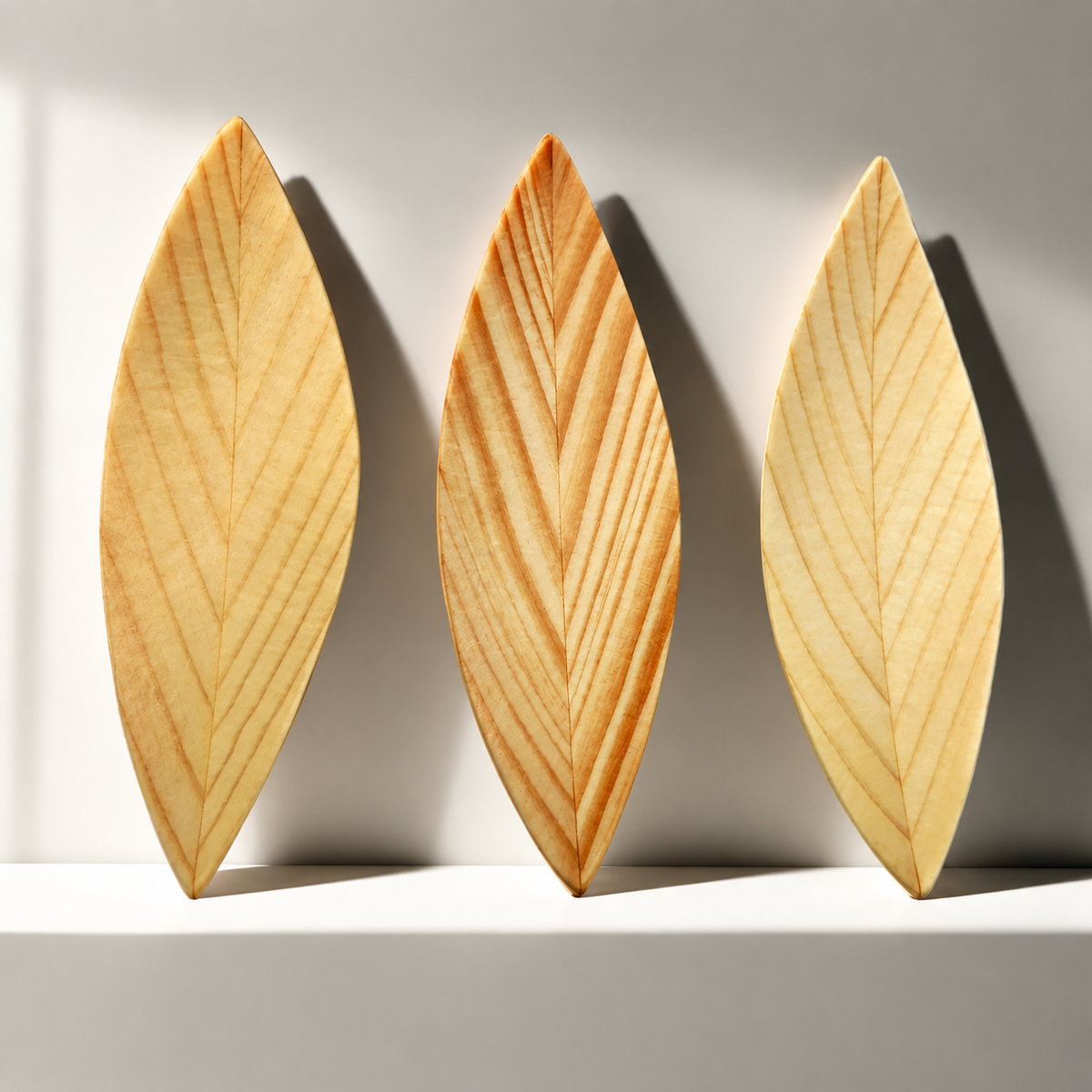 VEYUNA Chopstick Rests - Eco-Friendly Wooden Leaf Holders for Food Prep
