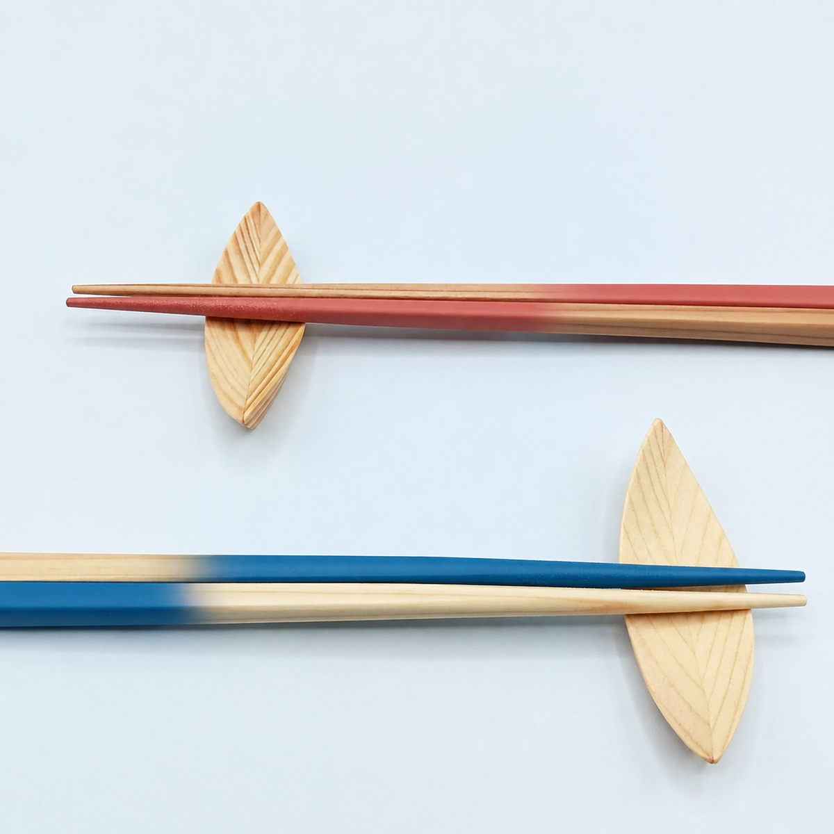 VEYUNA Chopstick Rests - Eco-Friendly Wooden Leaf Holders for Food Prep