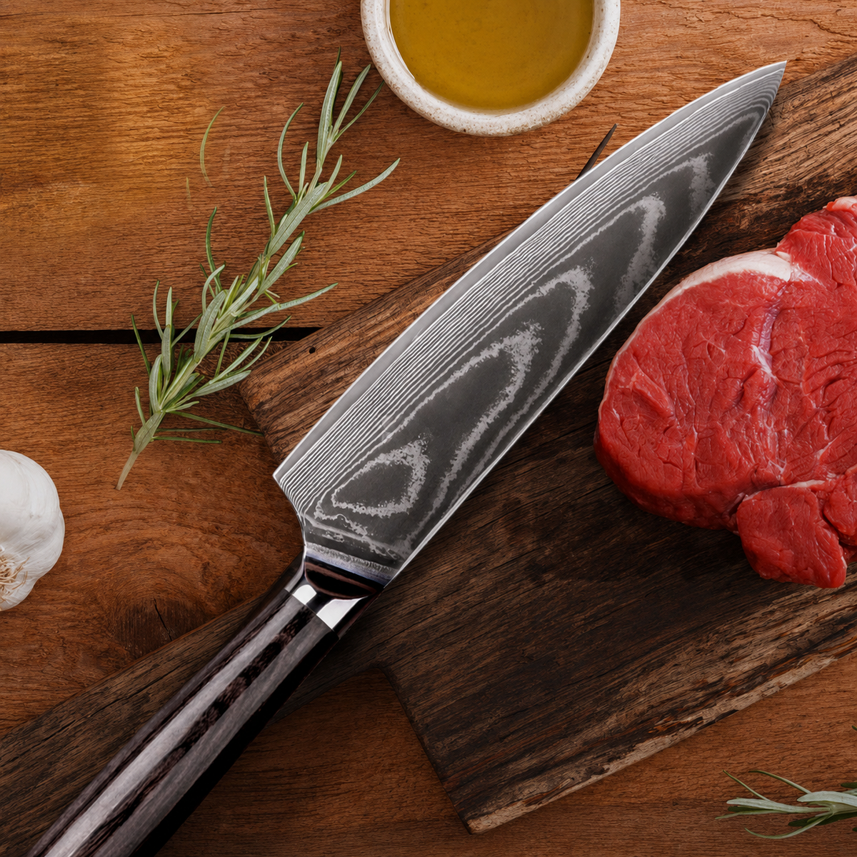 VEYUNA Chef Knife - 8Cr18MoV Steel Core, Pakkawood Handle for Food Prep