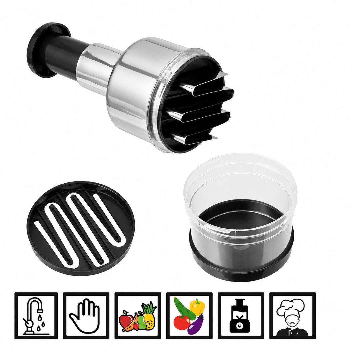 VEYUNA Manual Food Chopper & Vegetable Dicer, Meal Prep Slicer & Cutter