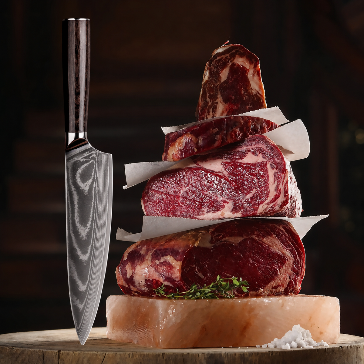 VEYUNA Chef Knife - 8Cr18MoV Steel Core, Pakkawood Handle for Food Prep
