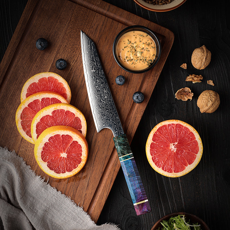 VEYUNA Utility Knife – 5.5-Inch Damascus Steel Food Prep Knife
