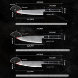 VEYUNA Damascus Knife Set – 6-Piece High-Carbon Steel Food Prep Knives