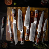 VEYUNA Knife Set – 8-Piece Damascus Steel Food Prep Set for Meat, Fish & Vegetables