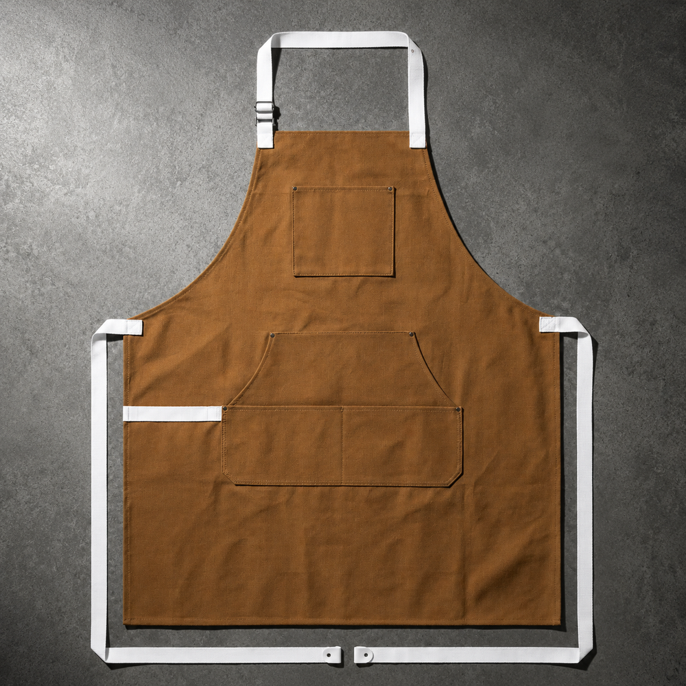 VEYUNA Meal Prep Apron – Oak Brown, Adjustable Straps & Utility Pockets