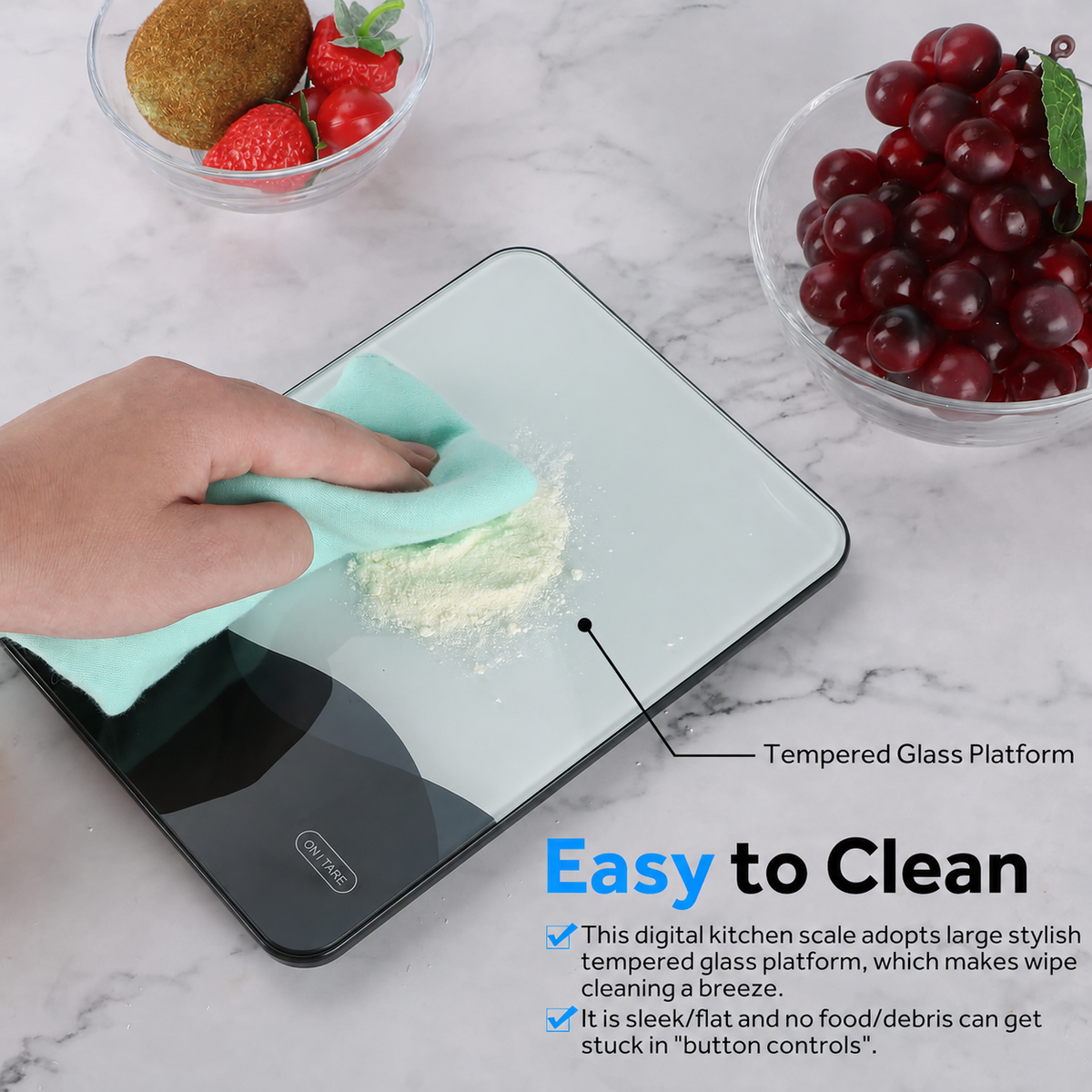 VEYUNA Digital Food Scale – 22 lb USB-C Rechargeable, 1g Precision