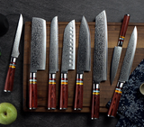 VEYUNA Damascus Knife Set – 8-Piece Food Prep Knives, High-Carbon Steel