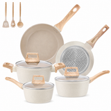 VEYUNA Cookware Set 11-Piece Nonstick Ceramic, Induction, Food Meal Prep