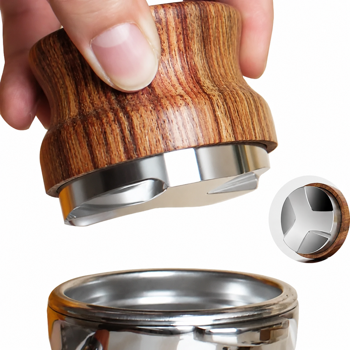 VEYUNA Coffee Tamper, Rosewood Espresso Press for Home Coffee Stations