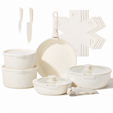 VEYUNA Cookware Set 17-Piece Nonstick, Detachable Handle, Food Meal Prep